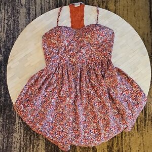 Womens Sundress with Lace Back Floral Dress